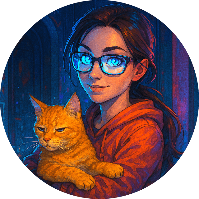 Nadya holding a cat