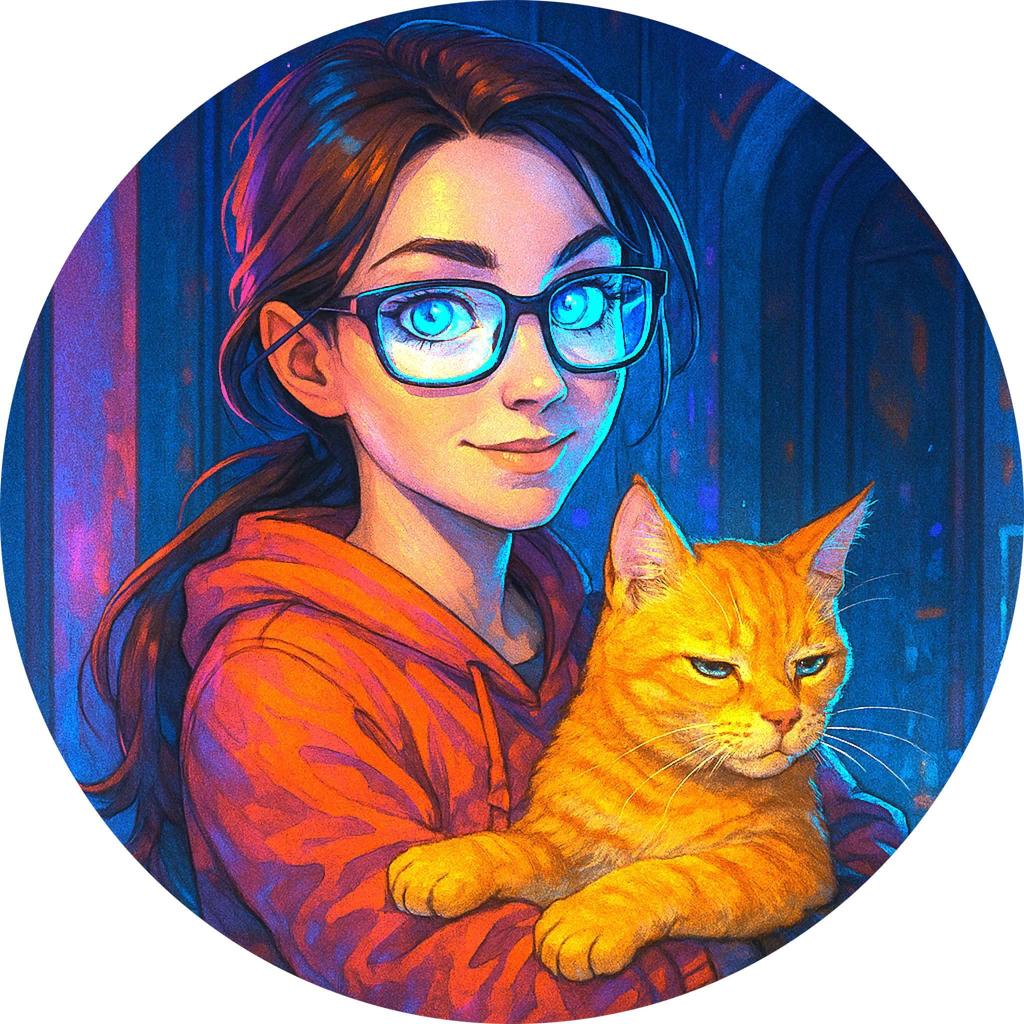 Nadya holding a cat